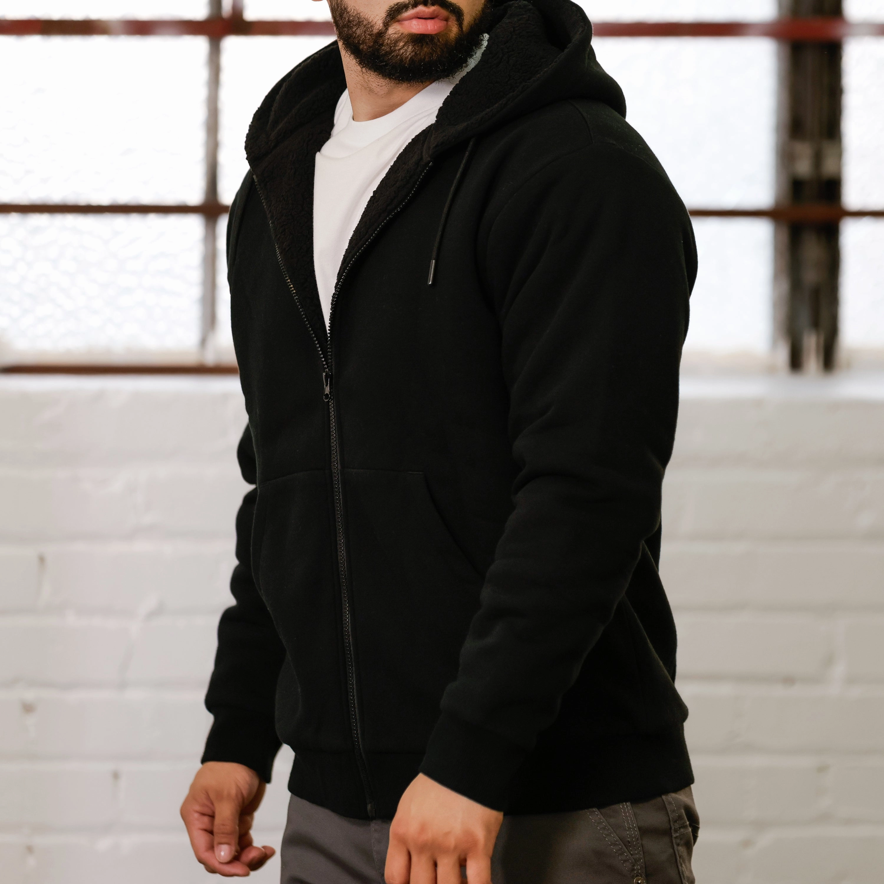 Golf wear Sherpa Lined FZ Hoody - Mens