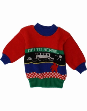 Layered Look Breathable Texture VINTAGE Baby Boys Turtle Neck Jumper Sweater 6-9 Months Medium  Red