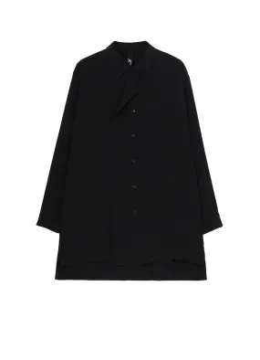 Relaxed Style Premium Pima Cotton CREPE DE CHINE LEFT FRONT DRAPE SHIRT