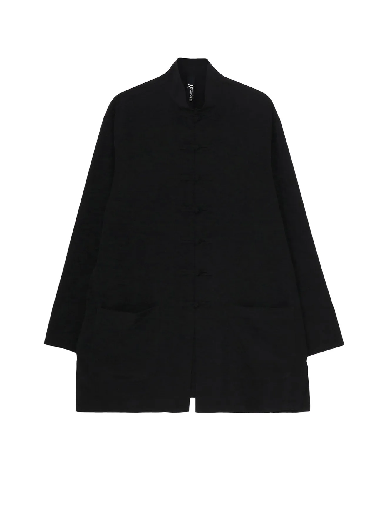 Non Irritating Seams CREPE DE CHINE SHAKA BUTTON STAND COLLAR SHIRT