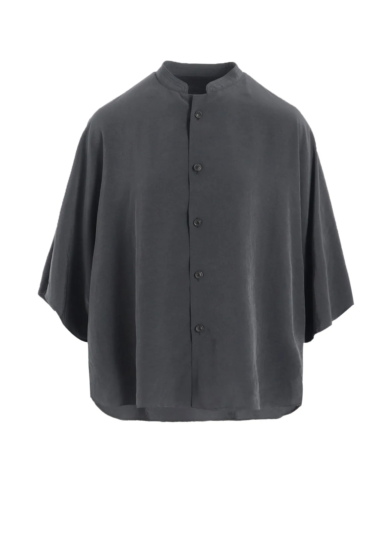 CREPE de CHINE STAND CAPE BLOUSE V-neck style Double Stitched Hems
