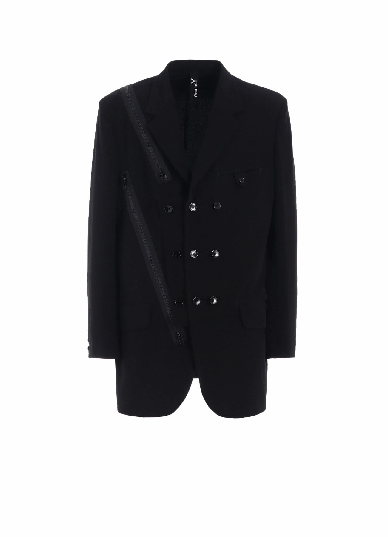 CREPE DE CHINE ADJUSTMENT ZIP JACKET HighCollar Design Sleek Outerwear