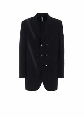 CREPE DE CHINE ADJUSTMENT ZIP JACKET HighCollar Design Sleek Outerwear