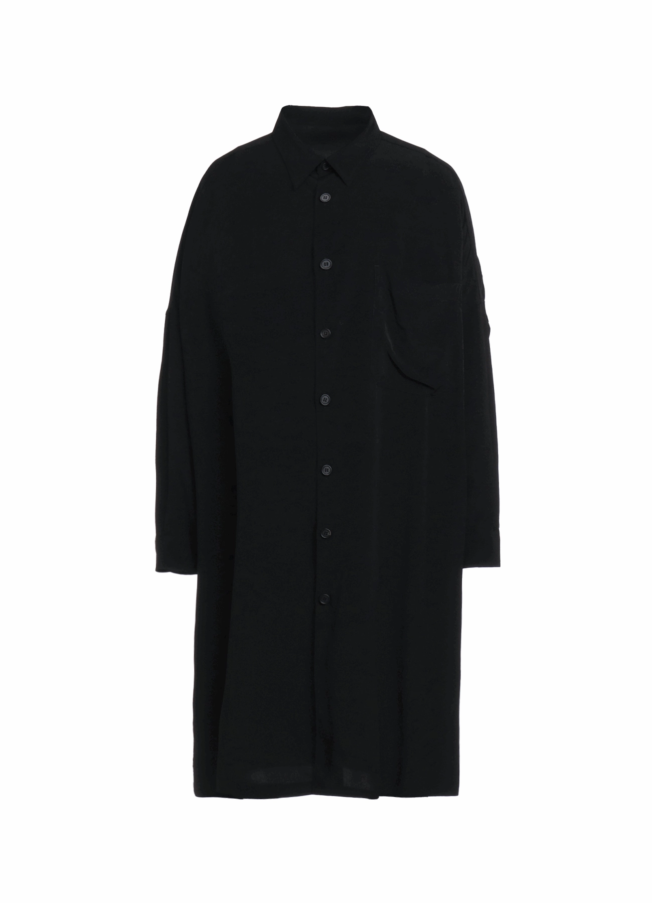 CREPE DE CHINE BACK YOKE ZIP COAT Crisp Detail