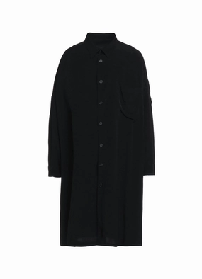 CREPE DE CHINE BACK YOKE ZIP COAT Crisp Detail