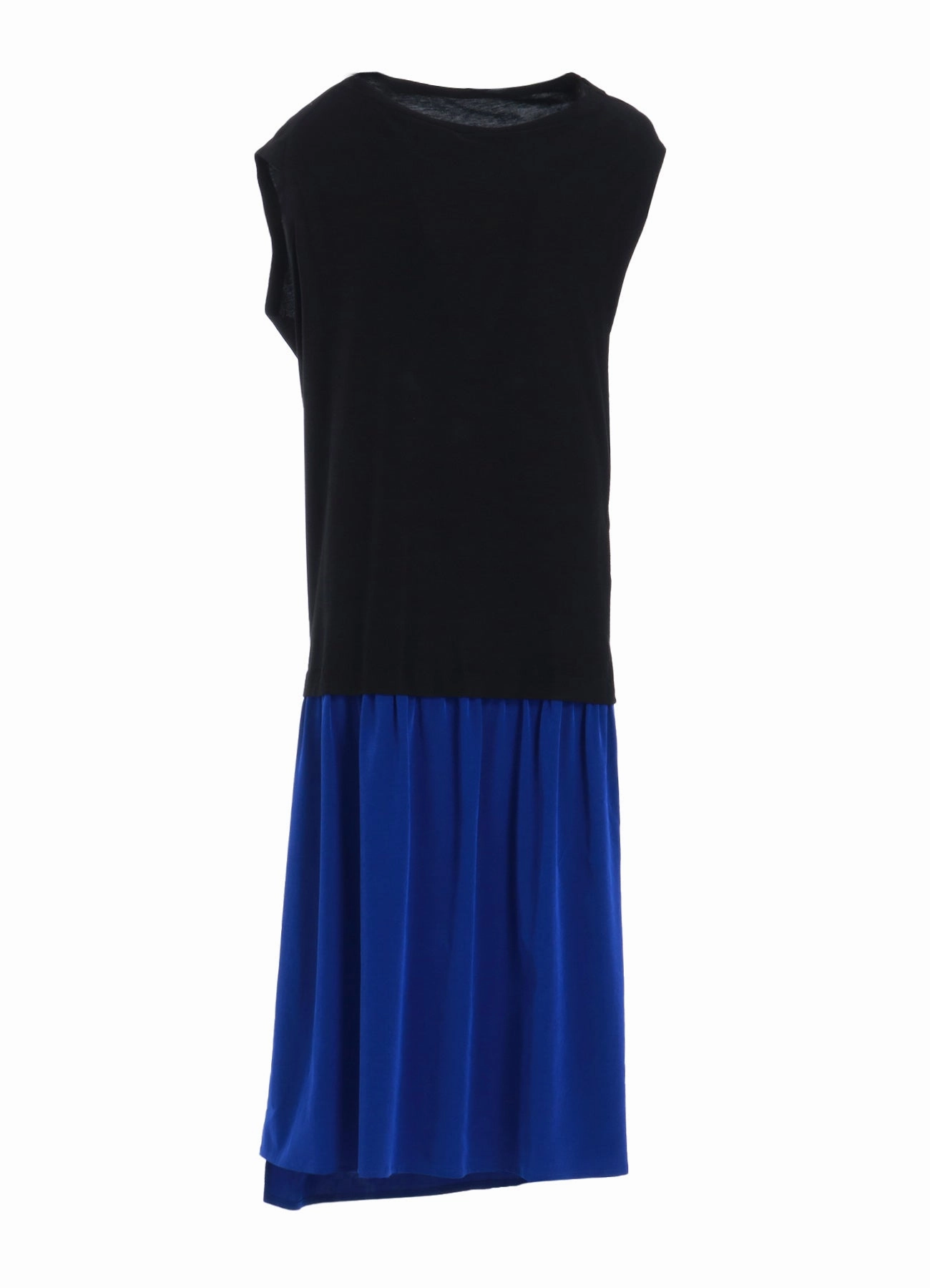 Waist Seam Flattering Silhouette CREPE de CHINE CLOTH FRENCH SLEEVE DRESS