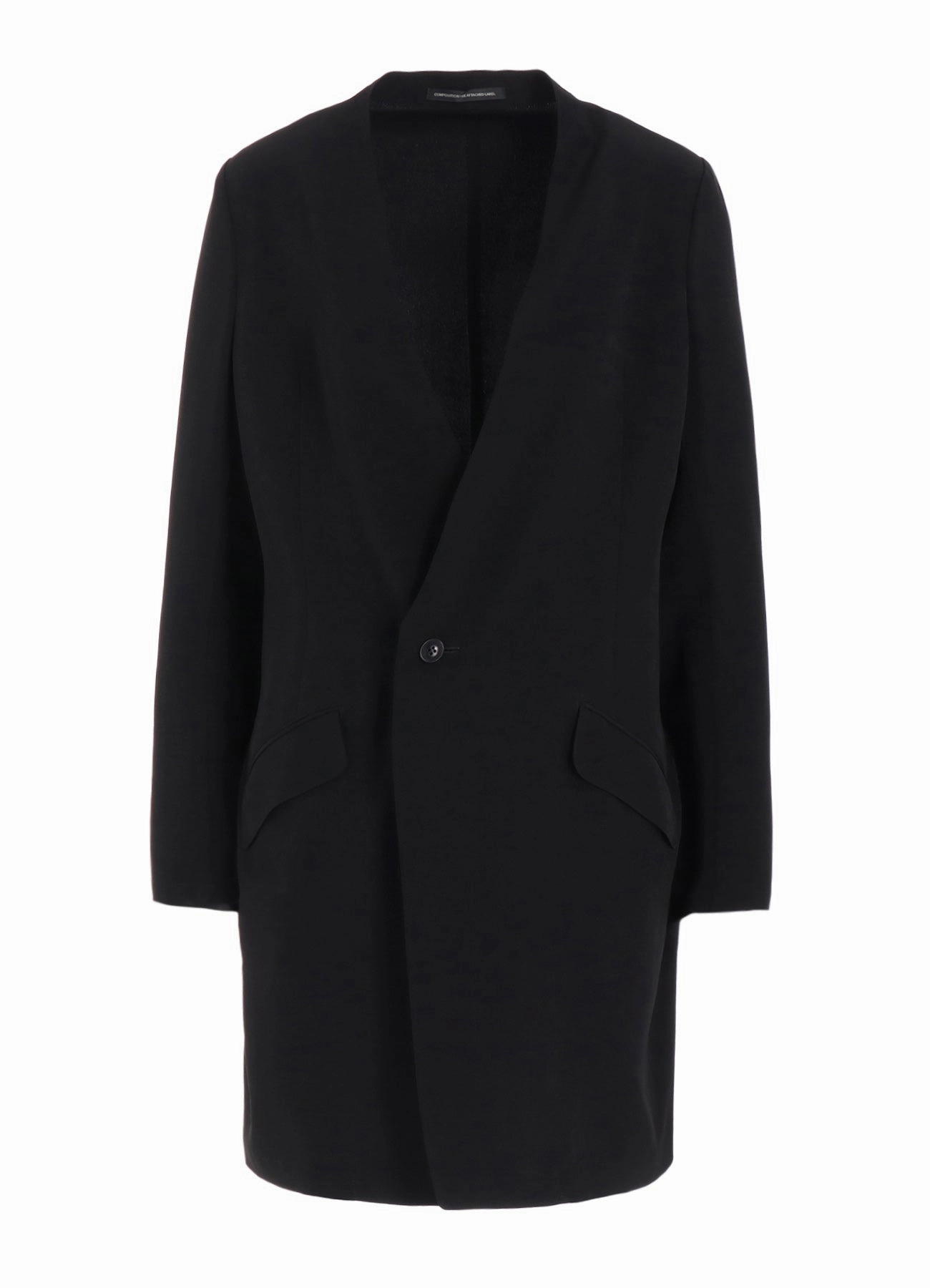 windproof CREPE de CHINE COLLARLESS JACKET