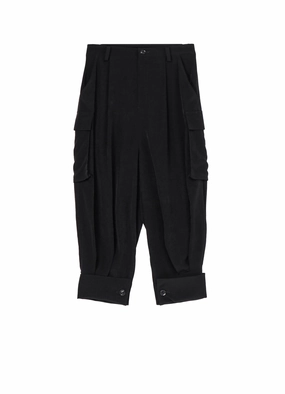 CREPE de CHINE CUFFED HEM CARGO PANTS Body Sculpting