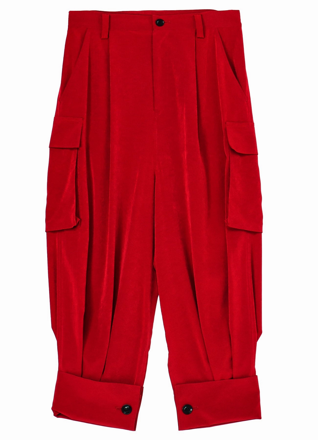 CREPE de CHINE CUFFED HEM CARGO PANTS Fit For Movement Body Shape