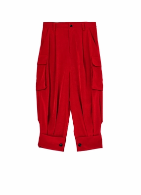 CREPE de CHINE CUFFED HEM CARGO PANTS Core Cut Chill Comfort