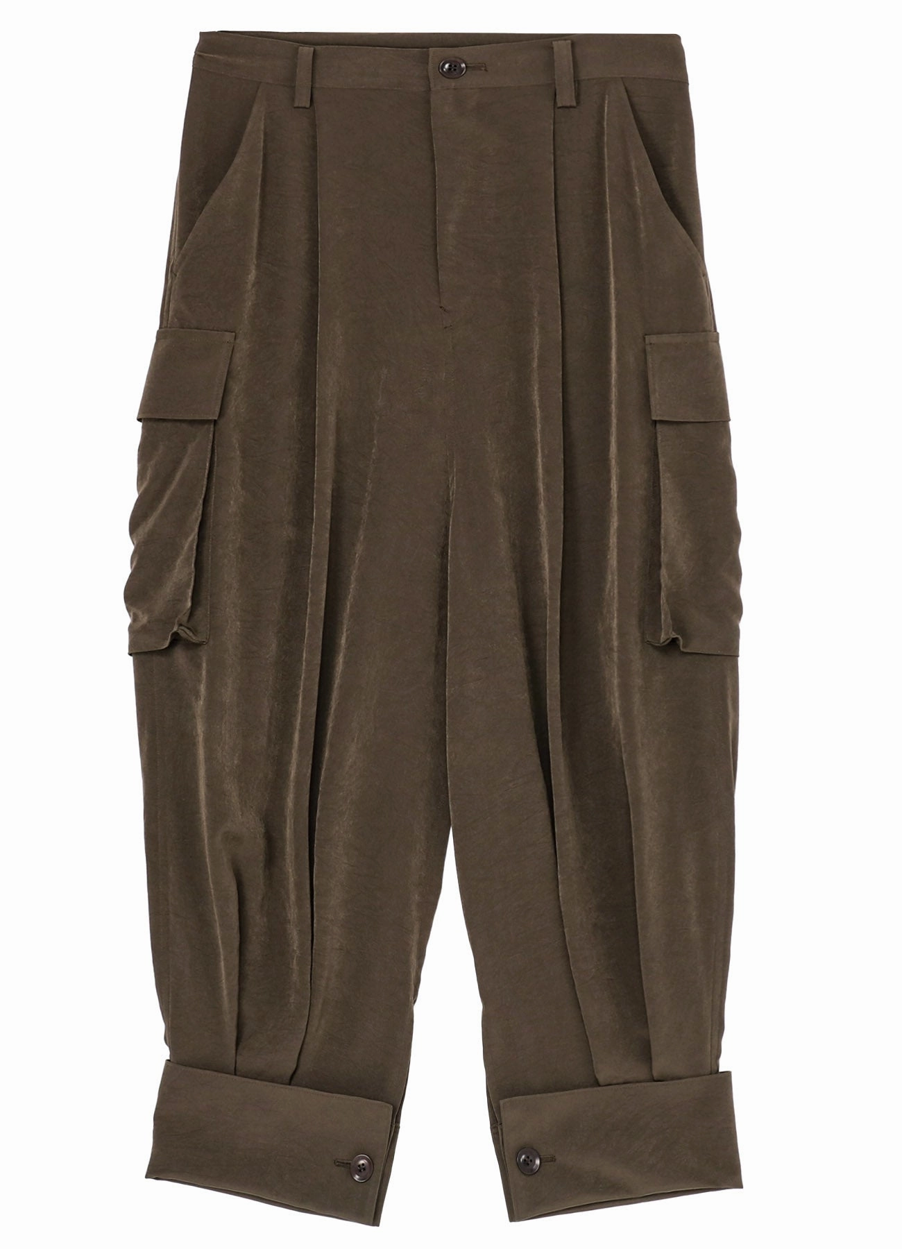CREPE de CHINE CUFFED HEM CARGO PANTS All Fit