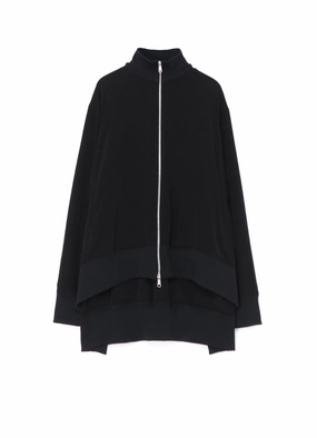 sports practice CREPE de CHINE CURVED HEMLINE TRACKSUIT JACKET