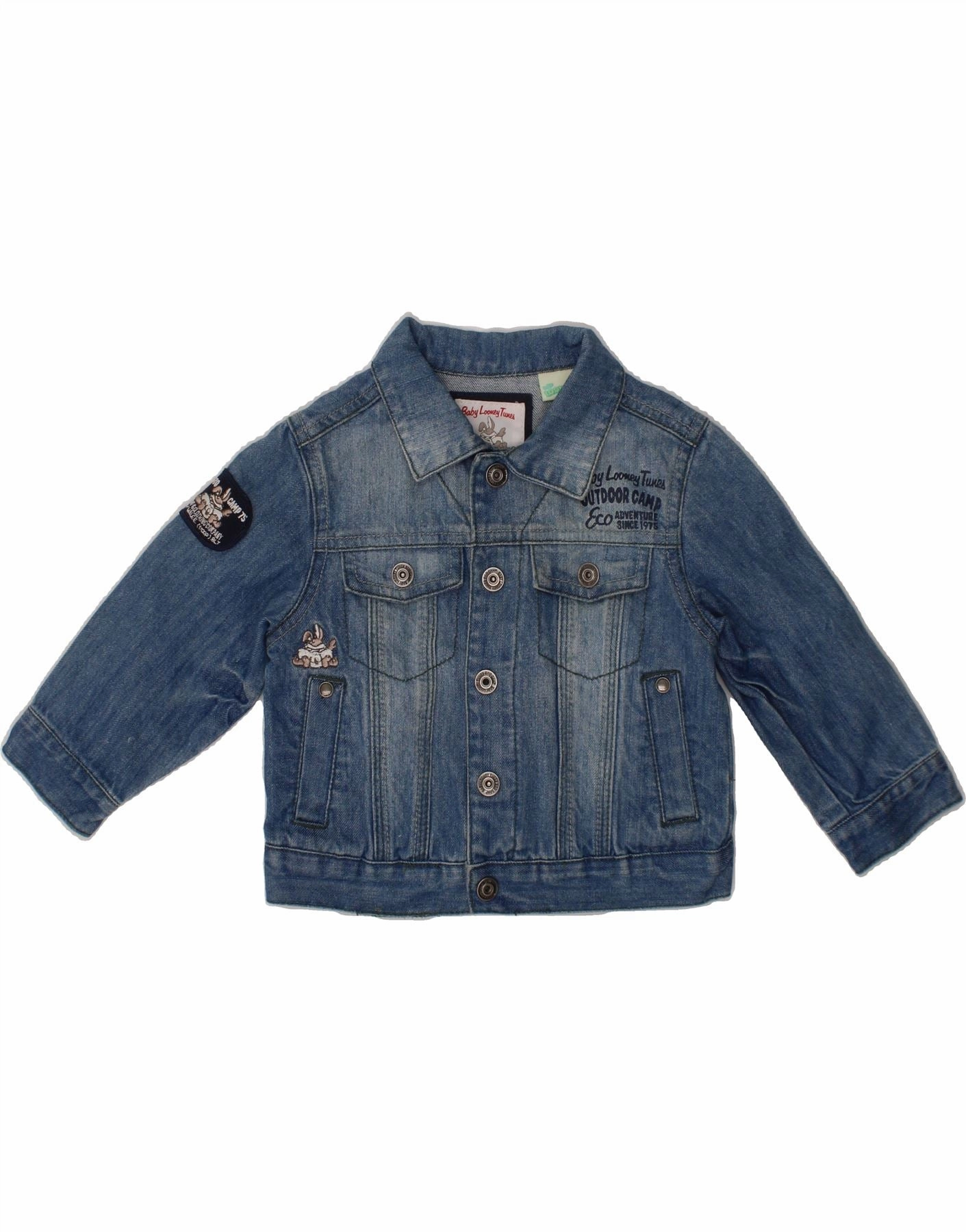 WaterproofSeams Outdoor Function CREW CLOTHING Baby Boys Looney Tunes Graphic Denim Jacket 6-9 Months Blue