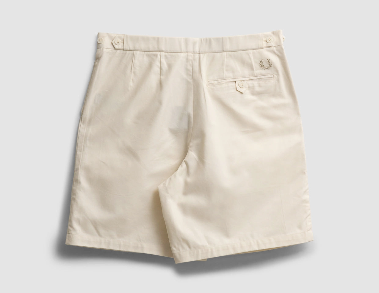 Fred Perry Twill Tennis Short Ecru Flexible Side Panels Flexible Waistband