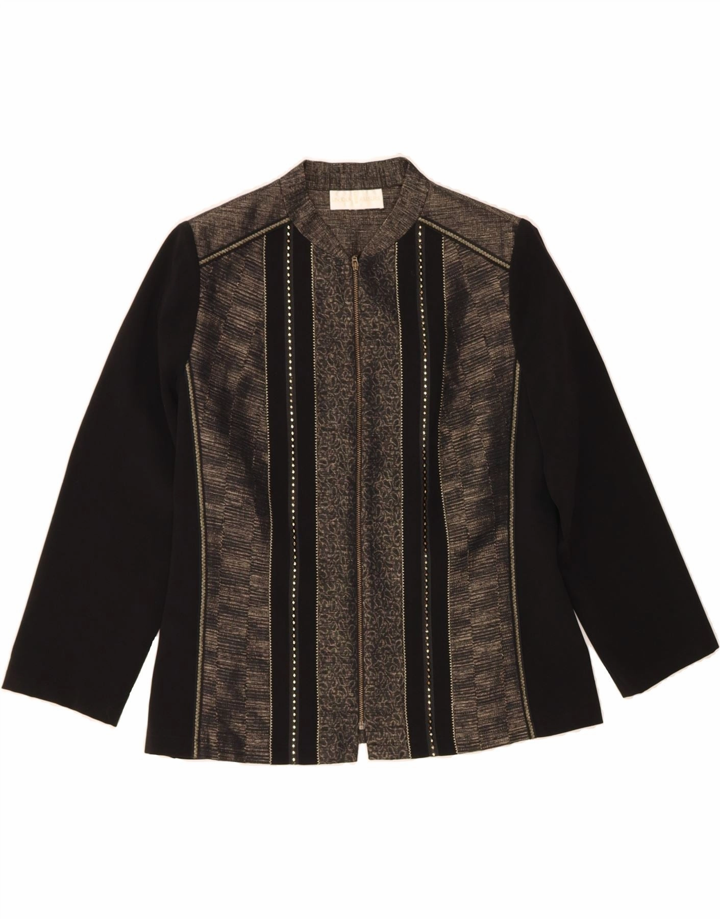 Sleek business attire Comfortable Look VINTAGE Womens Blazer Jacket UK 14 Large Black Colourblock Wool