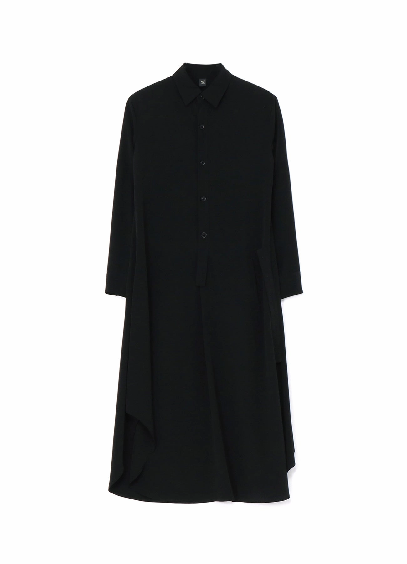 CREPE de CHINE FLARED SHIRT DRESS Bell-Sleeve