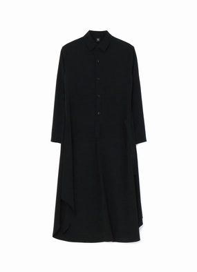 CREPE de CHINE FLARED SHIRT DRESS Bell-Sleeve