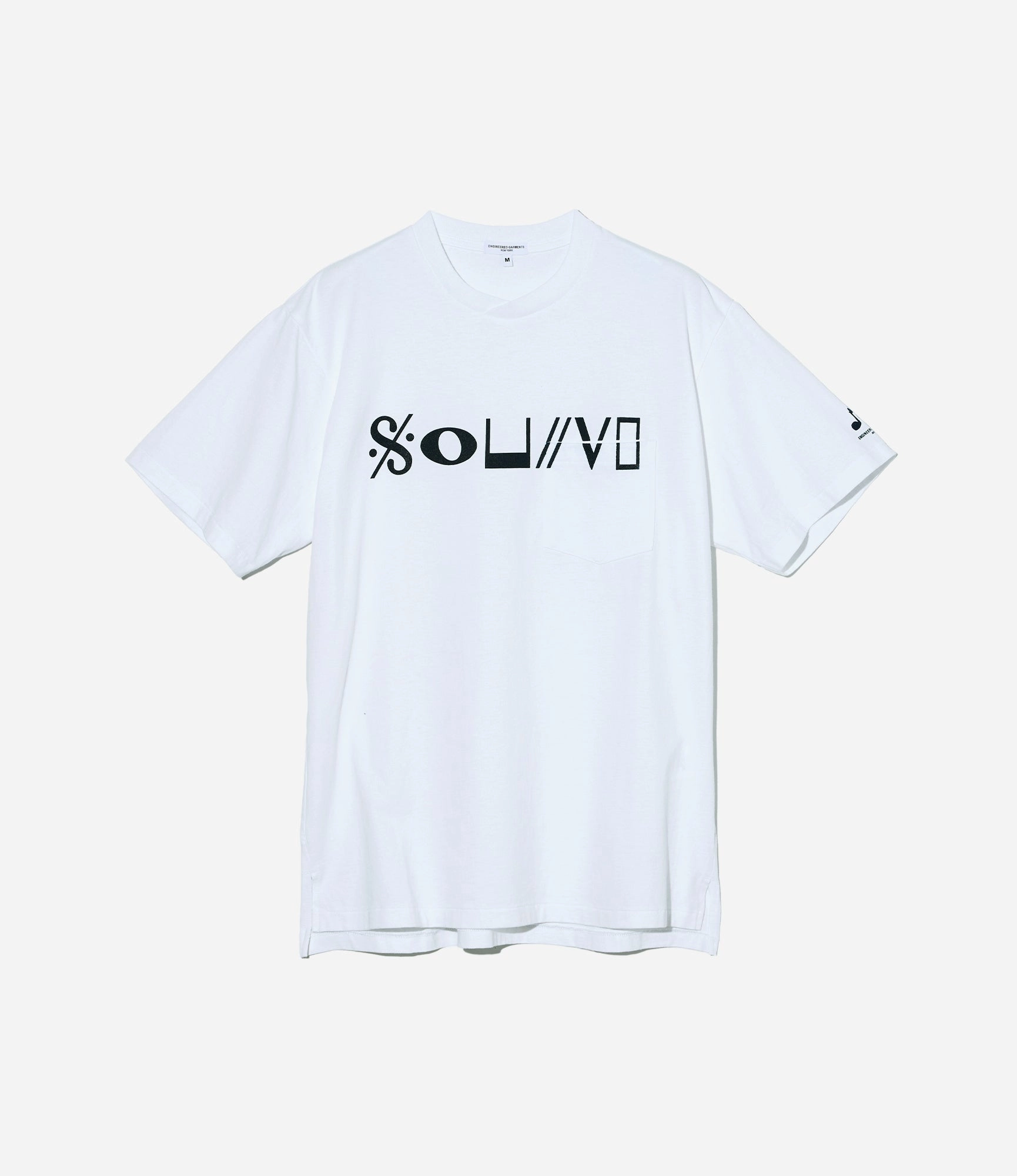 V neck elegance Cross Neck T-Shirt ?C White 'Sound' Print