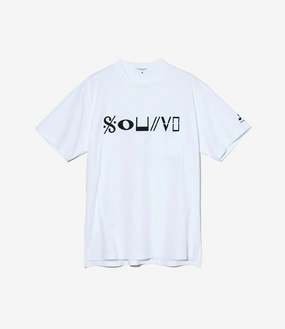 V neck elegance Cross Neck T-Shirt ?C White 'Sound' Print