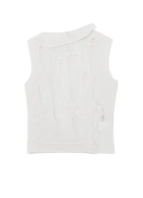 Neutral palette CRUSH PLAIN STITCH CRUSHED SLEEVELESS KNIT