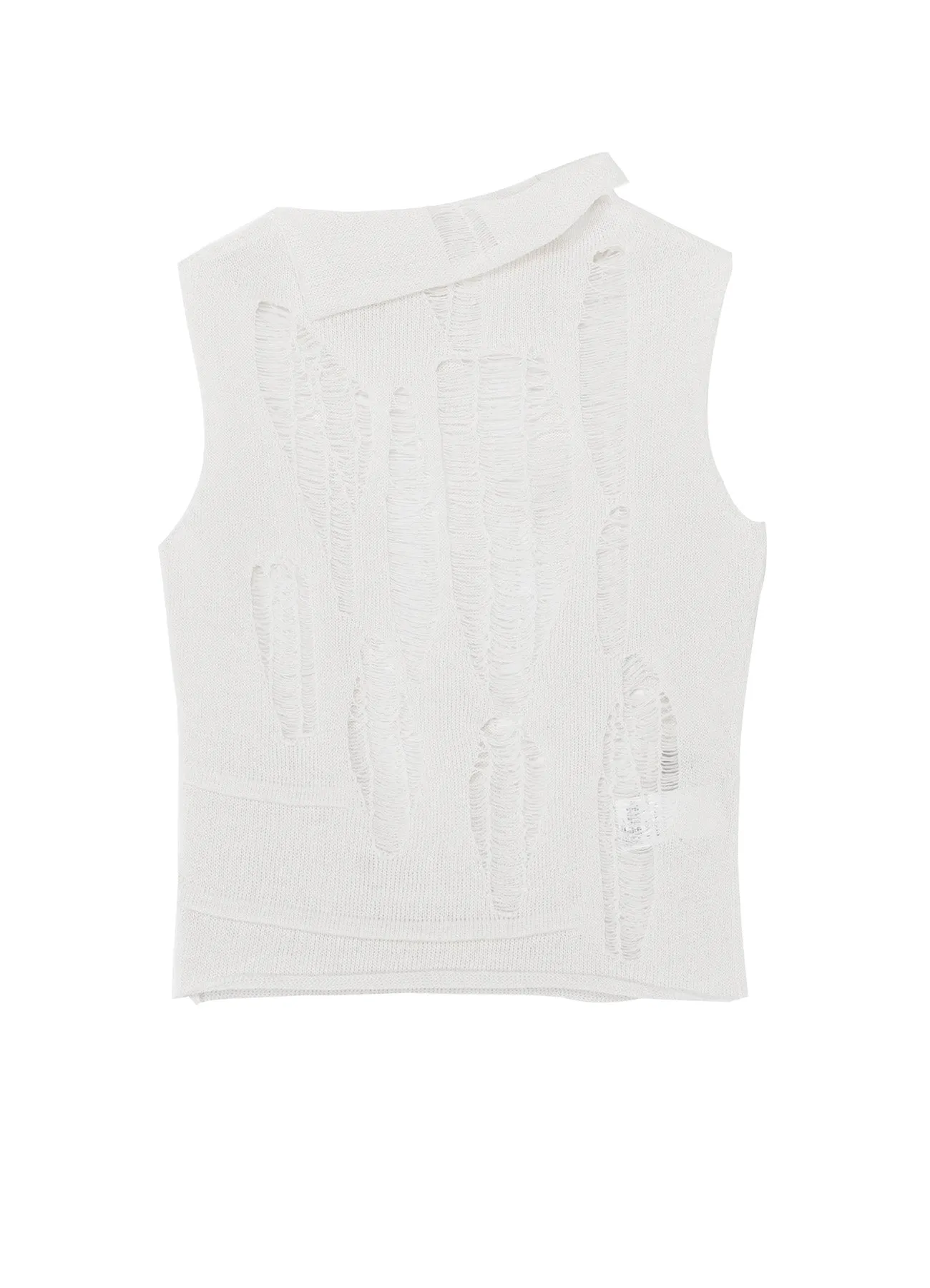 Neutral palette CRUSH PLAIN STITCH CRUSHED SLEEVELESS KNIT