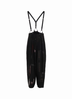 CU/DUNGAREE TWILL DARK NEON PRINT SUSPENDER PANTS Smart Fit