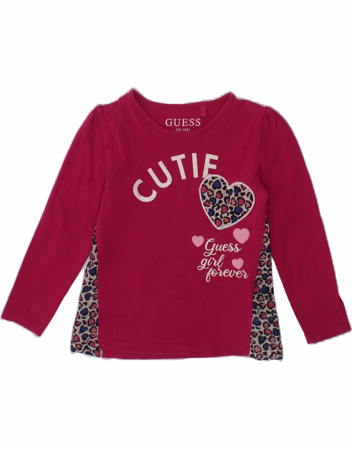 Quick Dry Construction GUESS Baby Girls Graphic Top Long Sleeve 18-24 Months Pink Animal Print