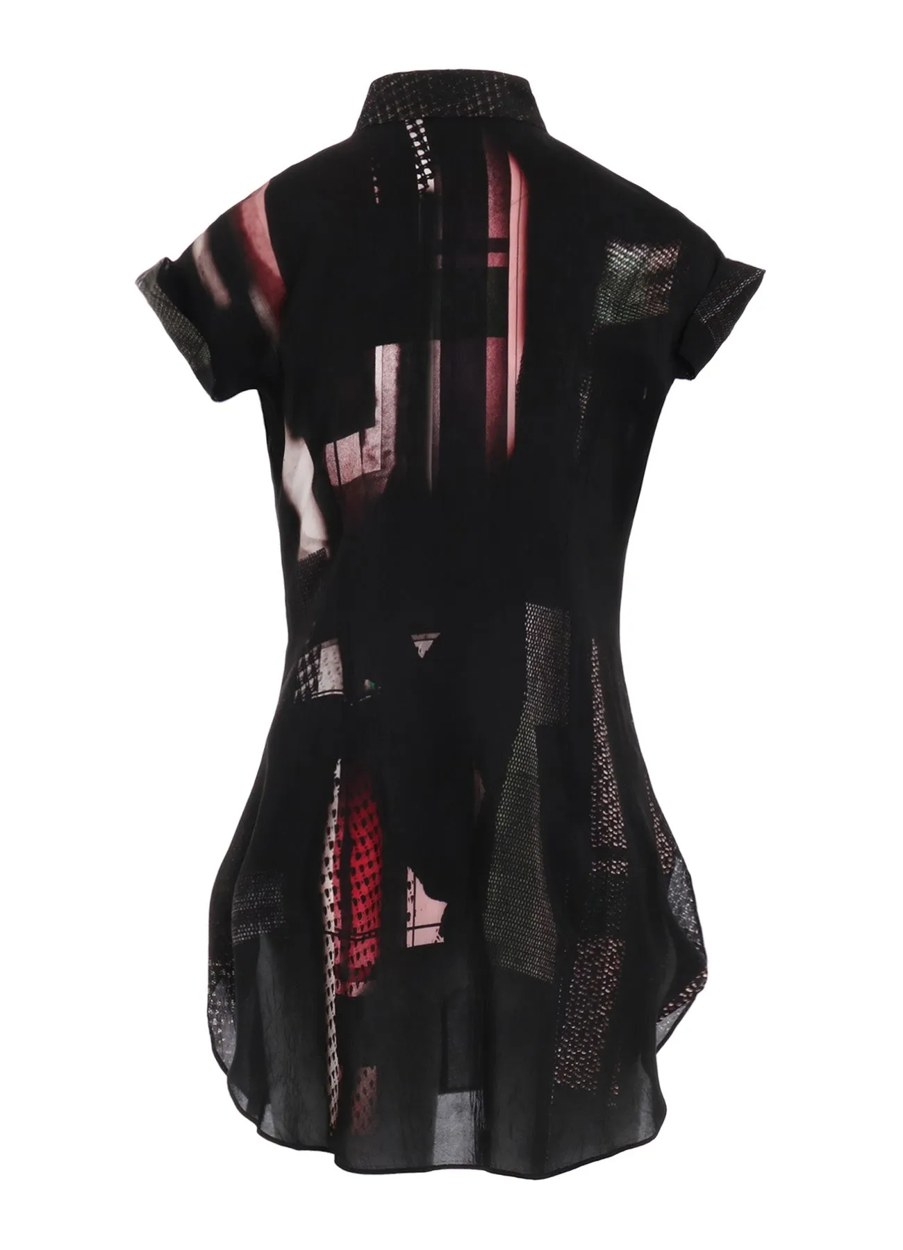 CU/LAWN DARK NEON PRINT TURN-UP SHIRT Fast Drying Bold Print