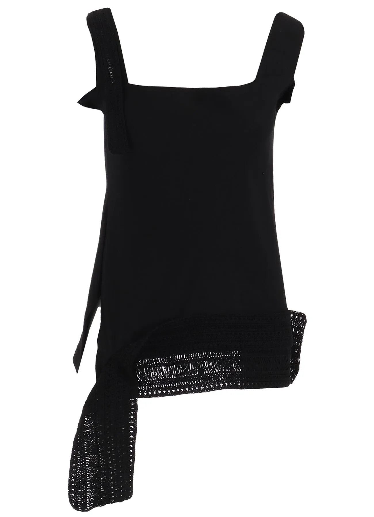 slim fit CUPRO DUNGAREE TWILL CROCHET COMBINATION BLOUSE