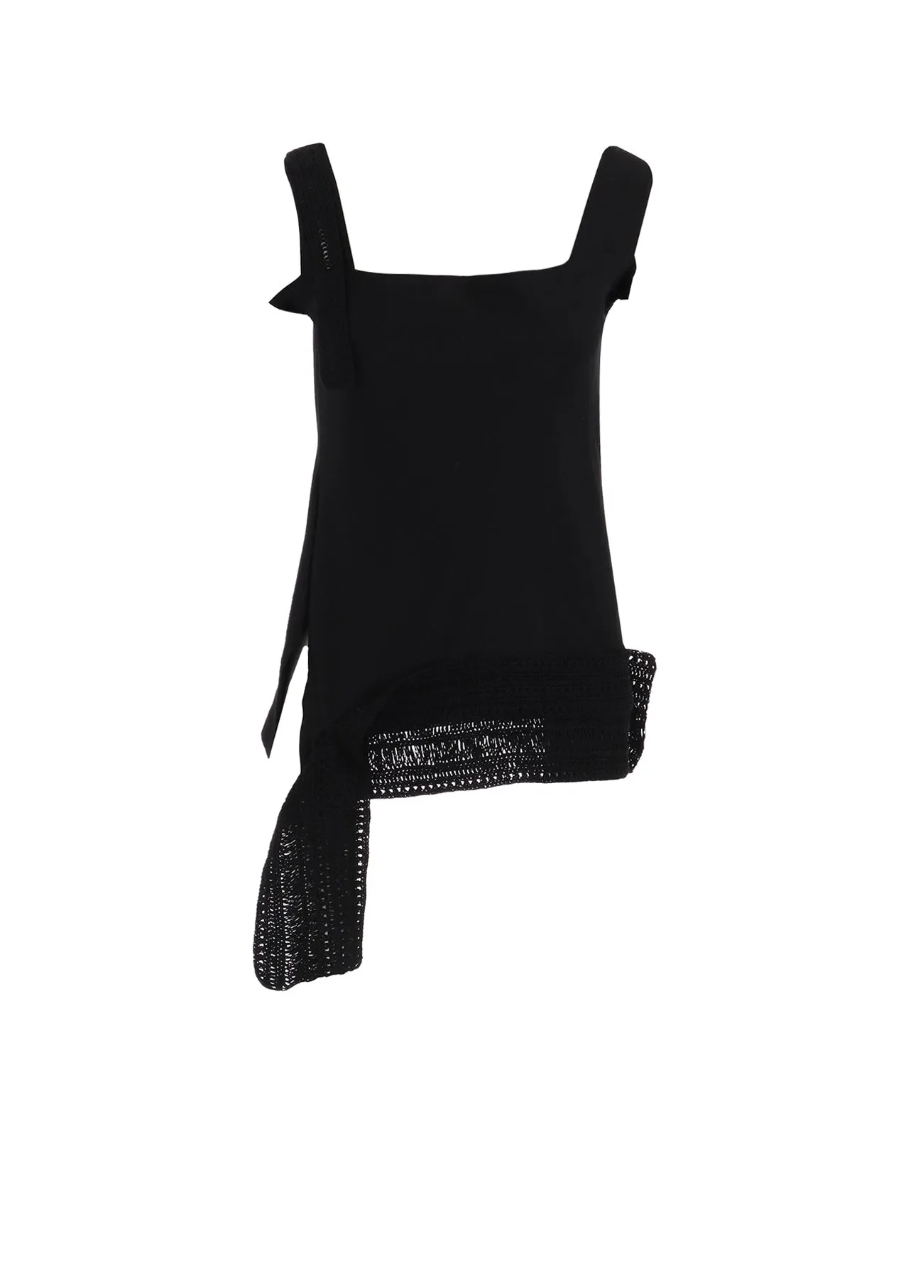 CUPRO DUNGAREE TWILL CROCHET COMBINATION BLOUSE Holiday Special Professional Look