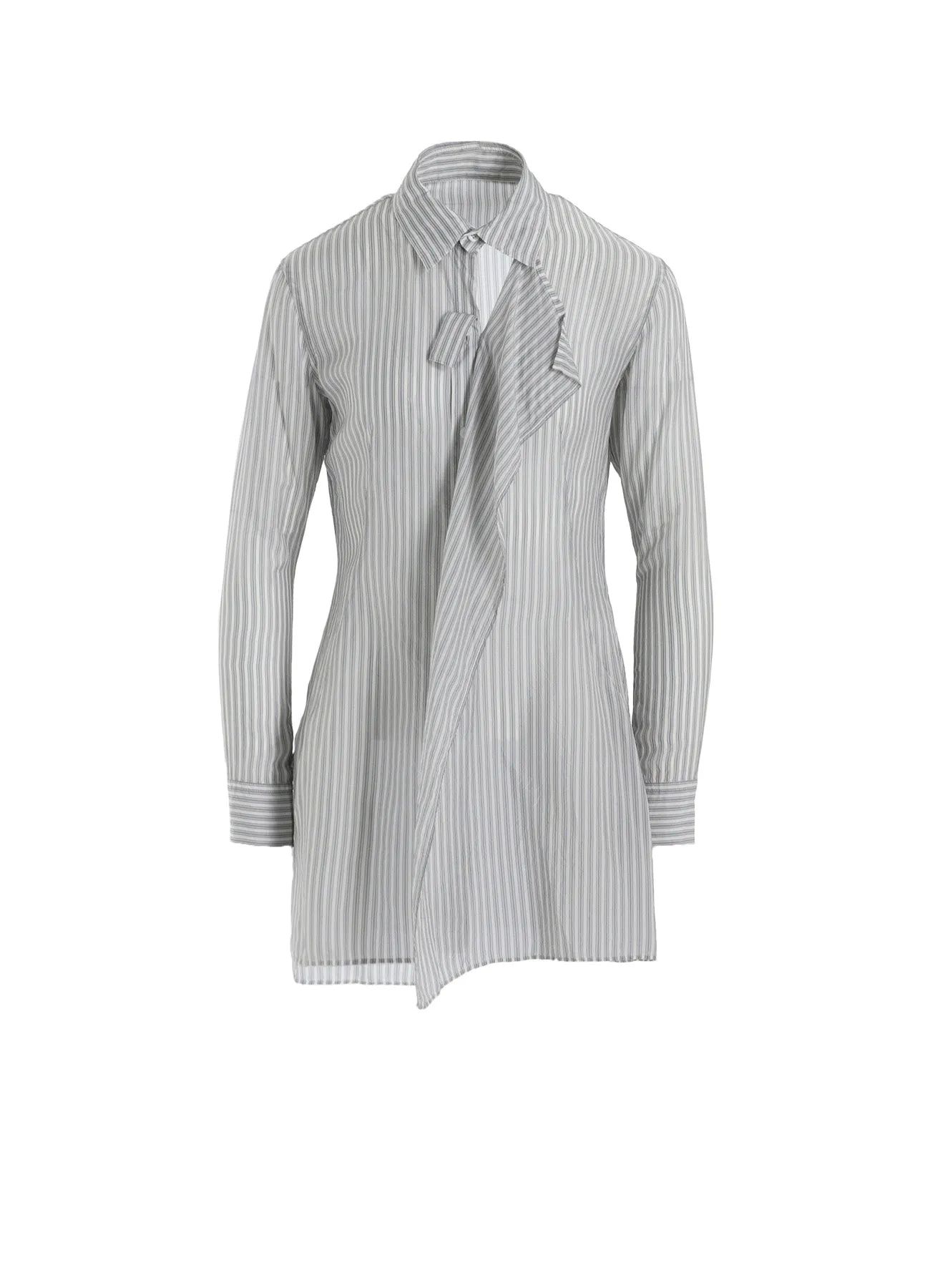 Lightweight Comfort Ruffle Edge CUPRO STRIPE FRONT CLOTH SHIRT