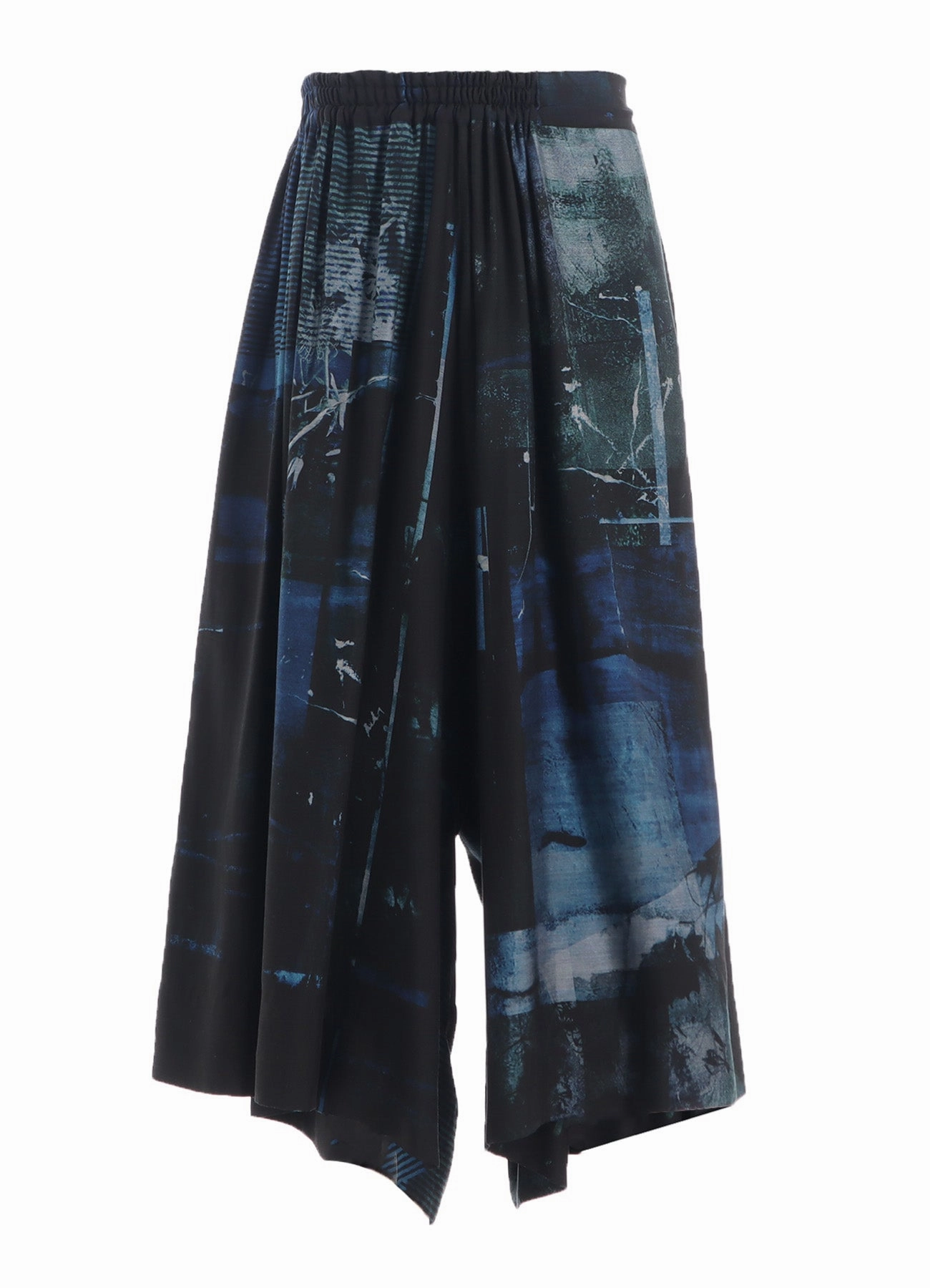 Timeless Comfort Fit sport chic CUPRO BLURRY FLOWER PRINT RIGHT-SIDE GATEHRED PANTS