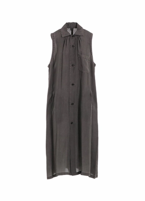 CUPRO STRIPE SLEEVELESS SHIRT DRESS Ankle-length Formal Occasion