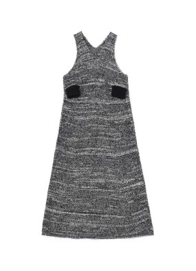 MoistureWicking Yarn CURLY YARN SLEEVELESS DRESS WITH SIDE POCKETS