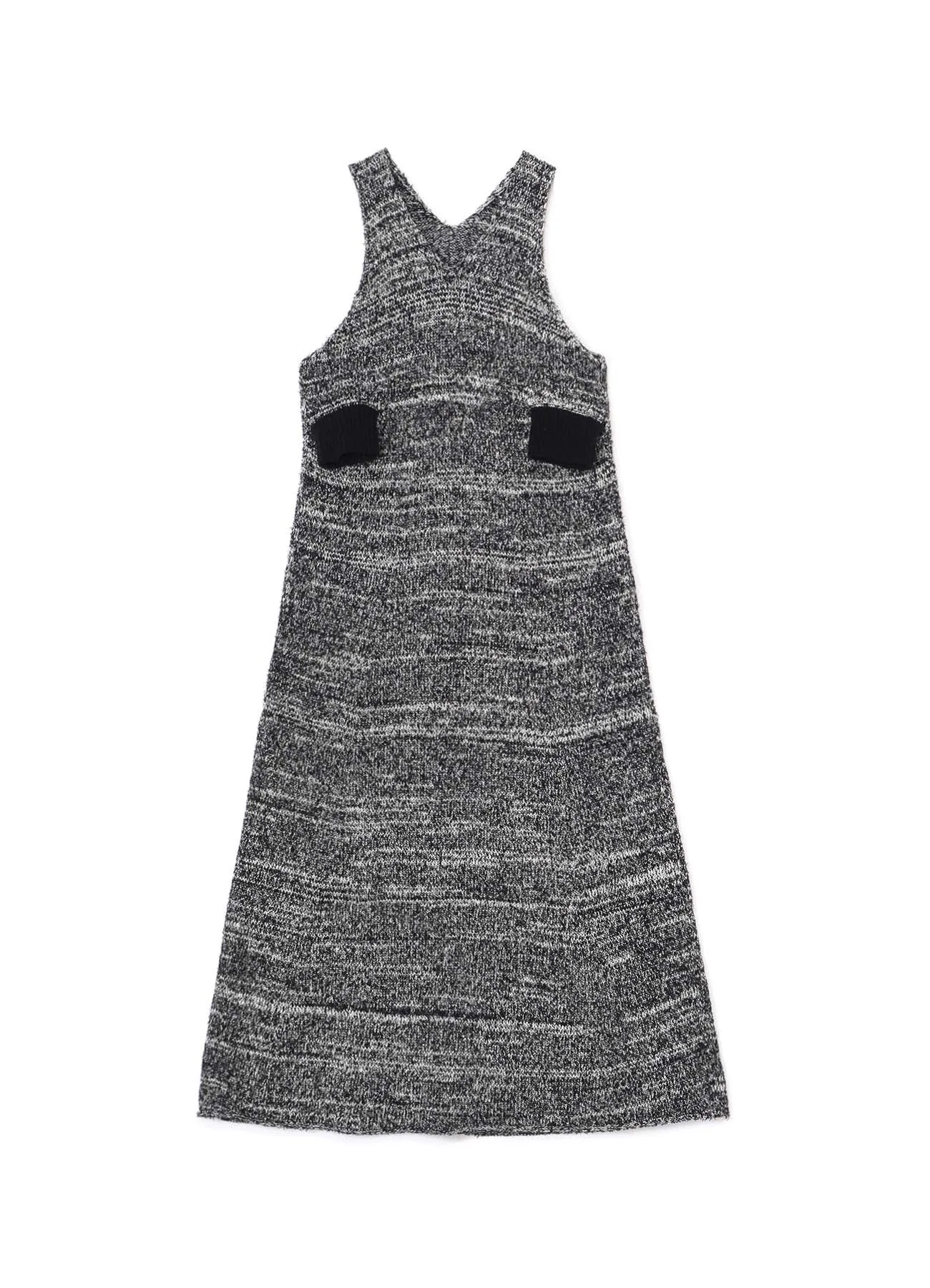 MoistureWicking Yarn CURLY YARN SLEEVELESS DRESS WITH SIDE POCKETS