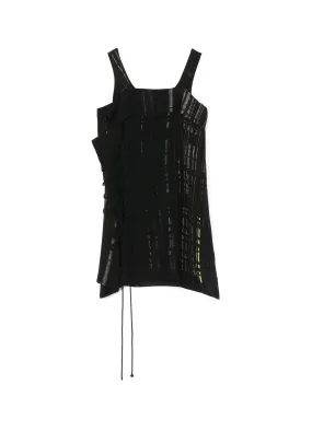 CU/RY HAND PAINTED PLAID PRINT LACE UP BLOUSE Earthy Hue Compact Fold Design