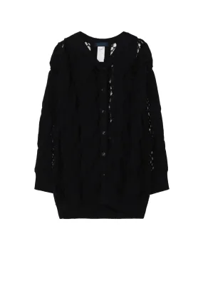 LUPINUS KEY R-CHAIN STITCH 5G CARDIGAN Hooded Knit Variation