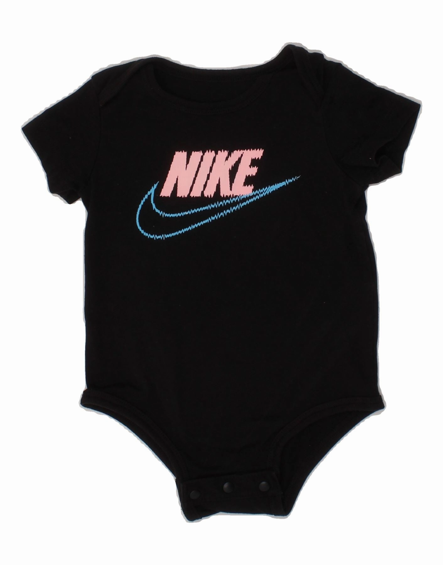 NIKE Baby Girls Graphic Bodysuit 3-6 Months Black Cotton Relaxed Vivid