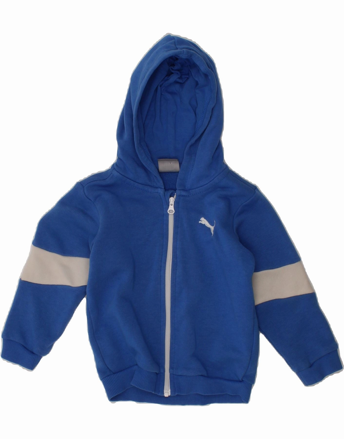 Soft Palette PUMA Baby Boys Zip Hoodie Sweater 6-9 Months Blue Colourblock Cotton