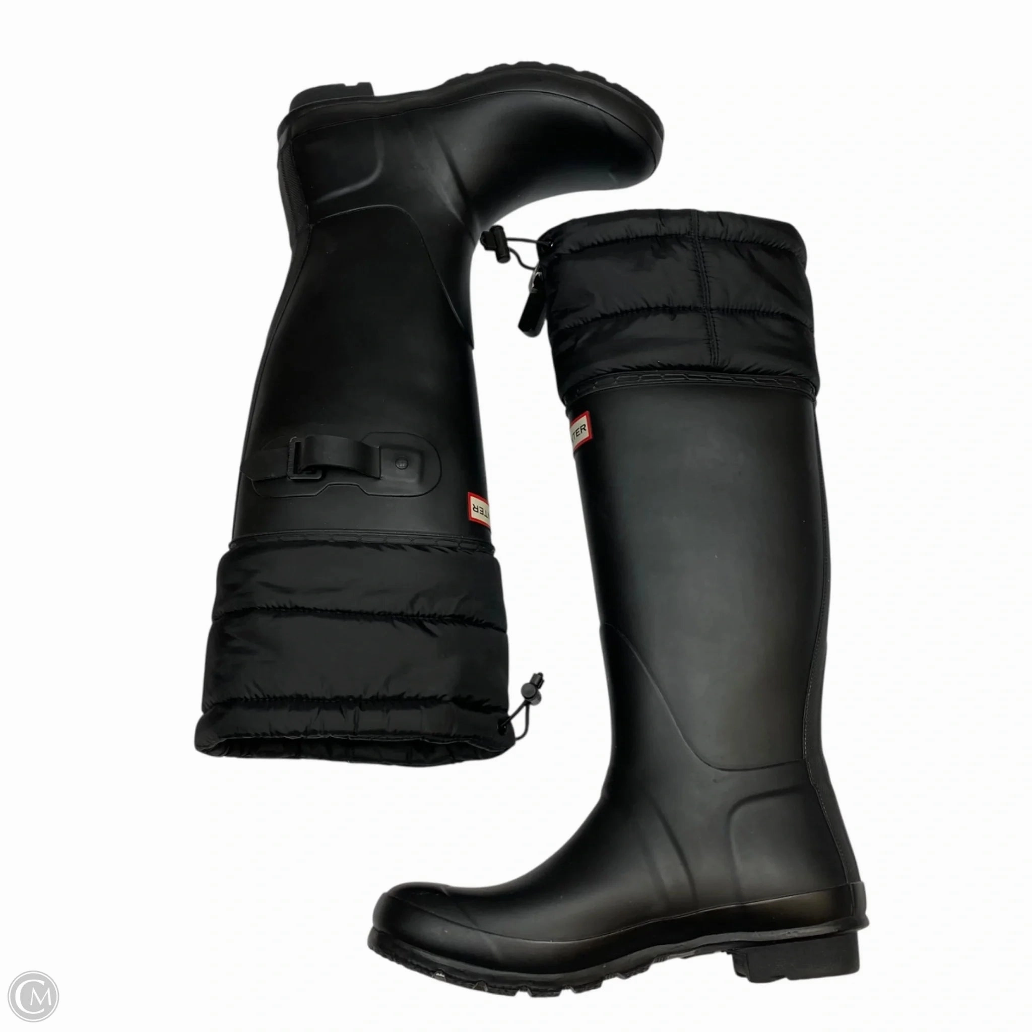 Adjustable Insulated Night Travel Boots Designer By Hunter In Black, Size: 8