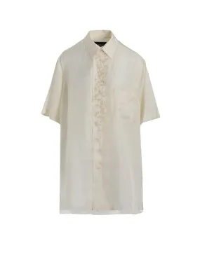 Classic Collar P?100/2 BROAD SHORT SLV MANY BUTTONS SHIRT