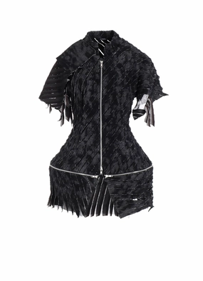 DENIM WITH SLASH DETAIL PANELED ZIP JACKET Cap Men's