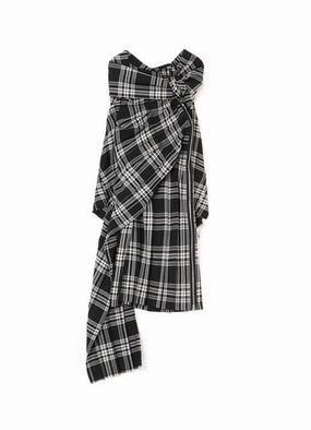 PLAID DRESS WITH TWISTED PLEATS Stylish Design