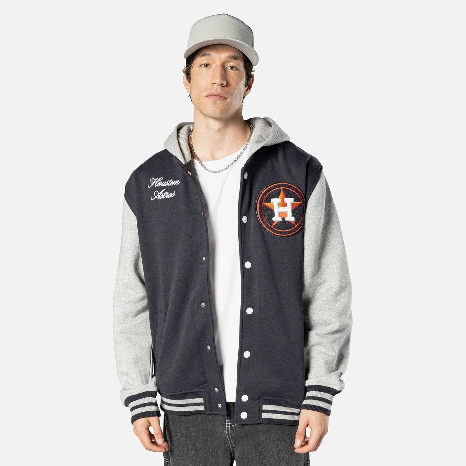 Urban Gear Chic Look Astros Snap Front Fleece Jacket - Mens