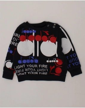 DIADORA Baby Boys Graphic Sweatshirt Jumper 9-12 Months Navy Blue Cotton Snug Style