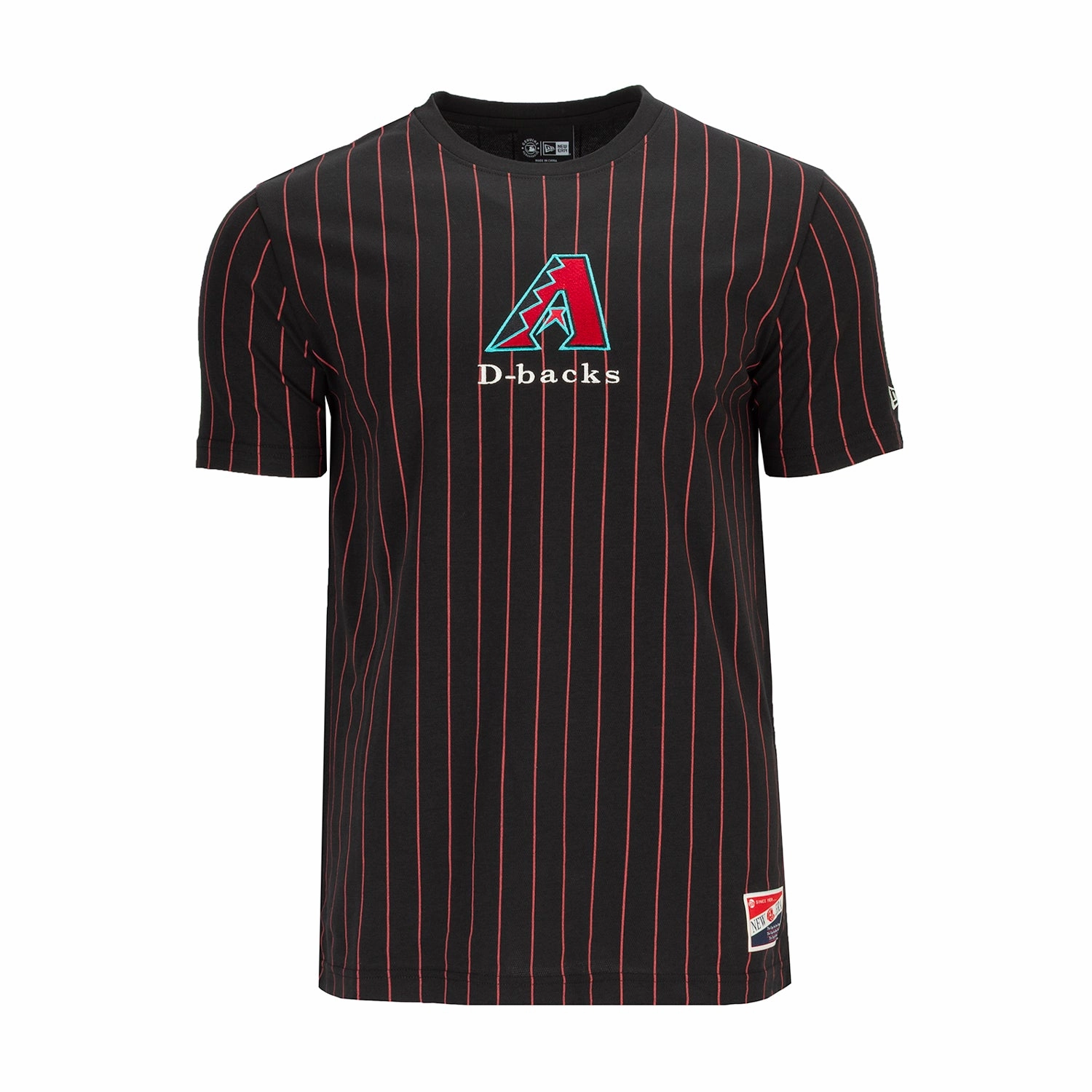 High Durability Weave Fade Resistant Coating Diamondbacks Team Logo Pinstripe Tee - Mens