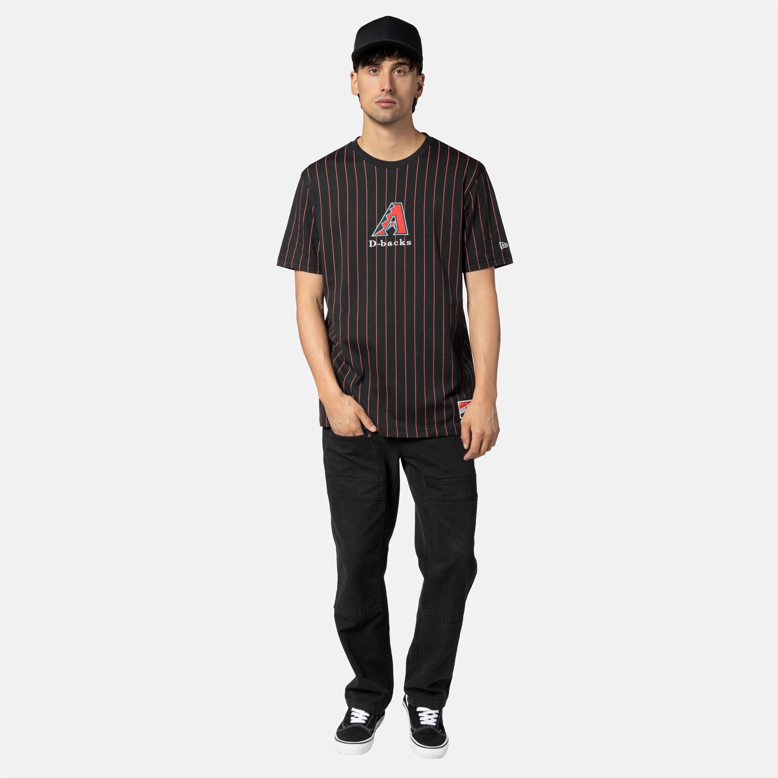 Diamondbacks Team Logo Pinstripe Tee - Mens Chic and Soft
