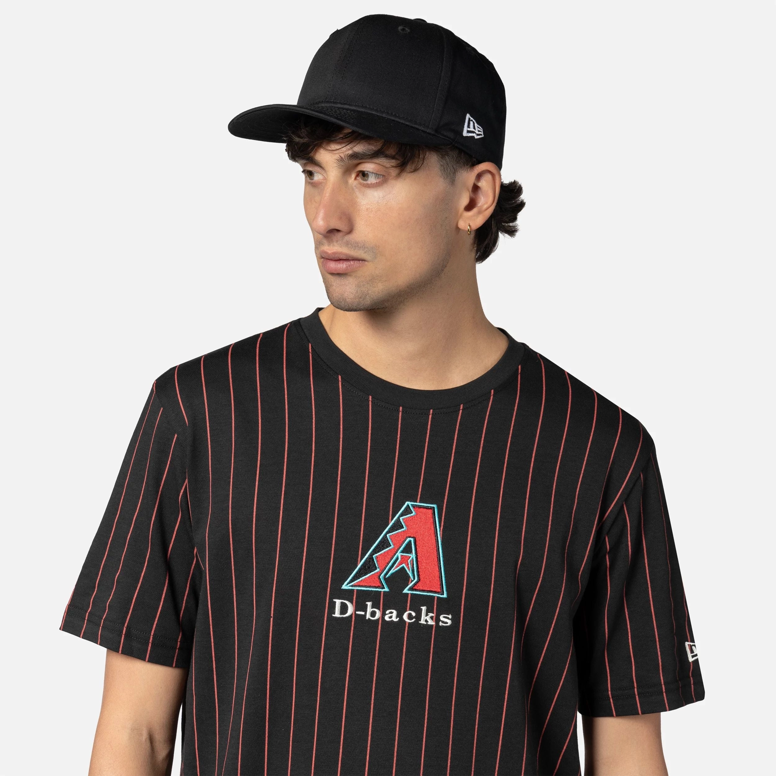 Diamondbacks Team Logo Pinstripe Tee - Mens Simple Yet Elegant EasyCare Fabric