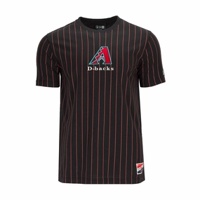 High Durability Weave Fade Resistant Coating Diamondbacks Team Logo Pinstripe Tee - Mens