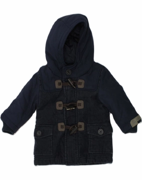 DIESEL Baby Boys Hooded Corduroy Duffle Coat 3-6 Months Navy Blue Cotton Trendy Accessory